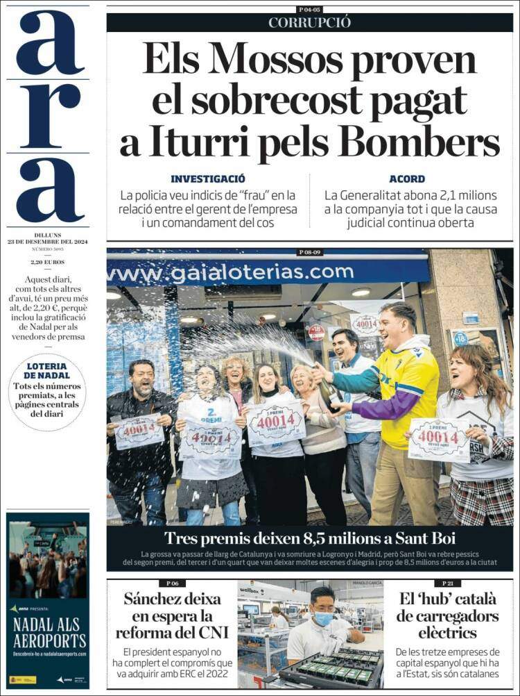 Portada 'Ara' Portada 'Ara'