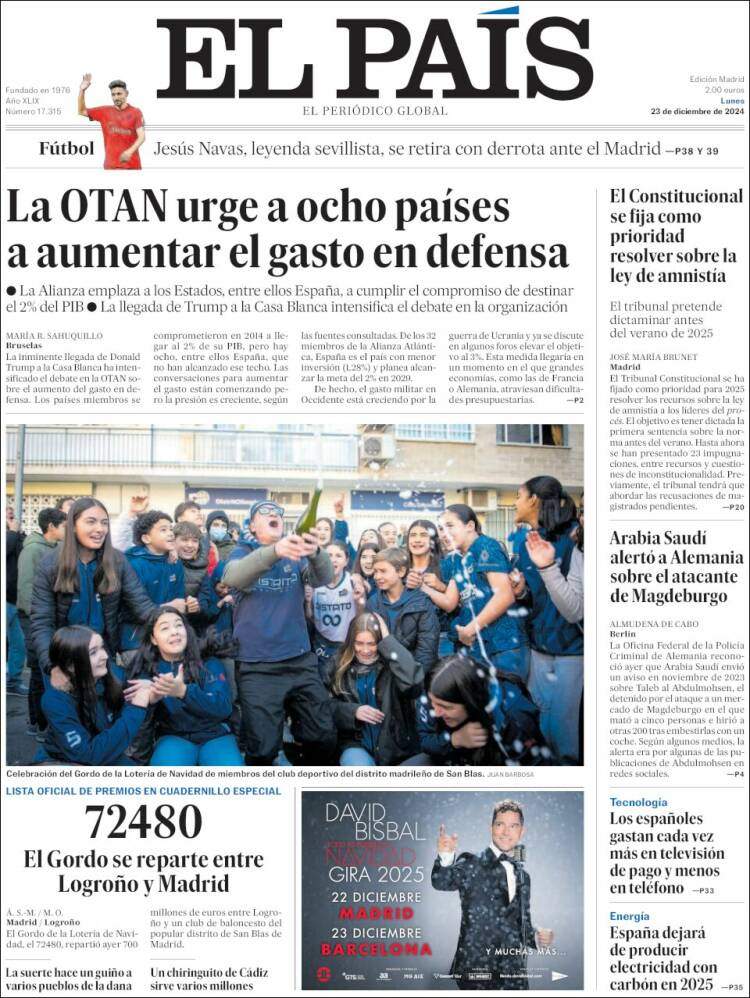 Portada 'El País' Portada 'El País'