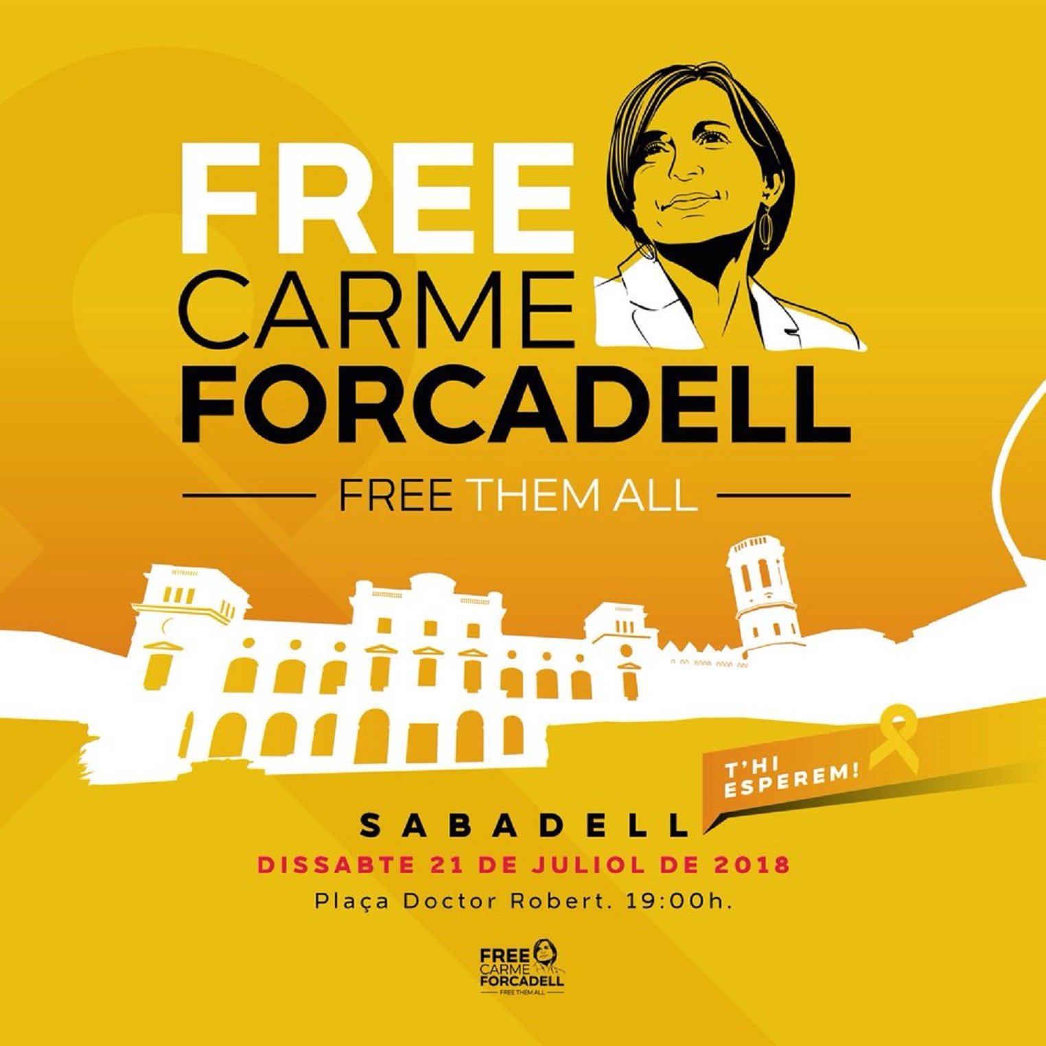 Neix la campanya 'Free Forcadell' amb un gran acte a Sabadell aquest dissabte