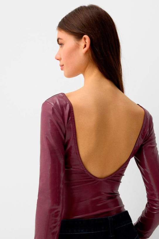 Body manga larga cuello pico Body manga larga cuello pico