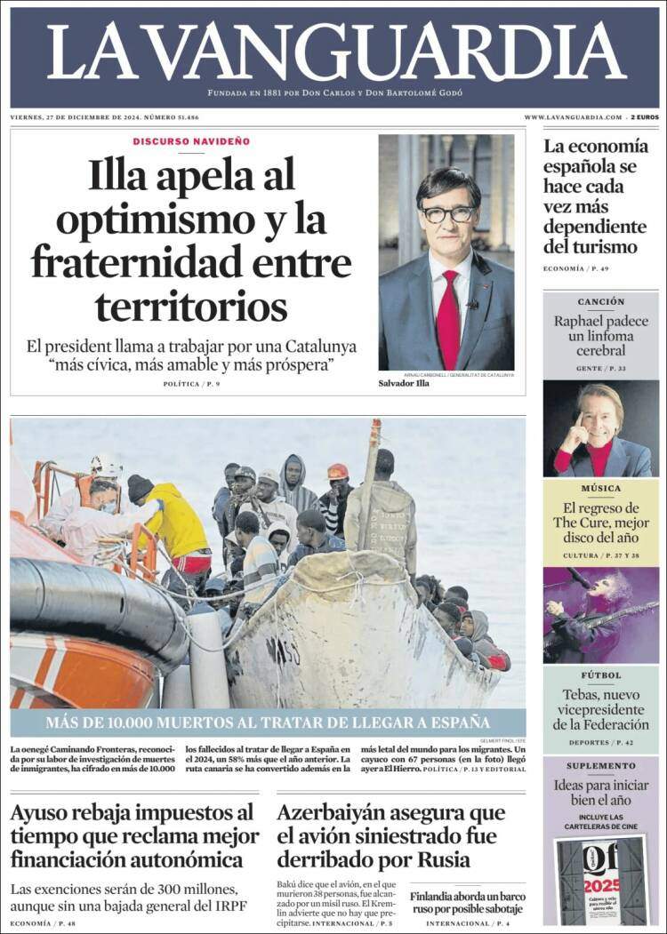 Portada 'La Vanguardia' Portada 'La Vanguardia'