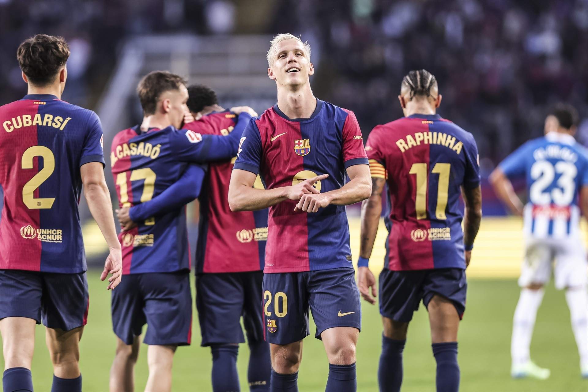 La reacció de Dani Olmo després de saber que la Lliga l'ha desinscrit i que és lliure per anar-se'n del Barça