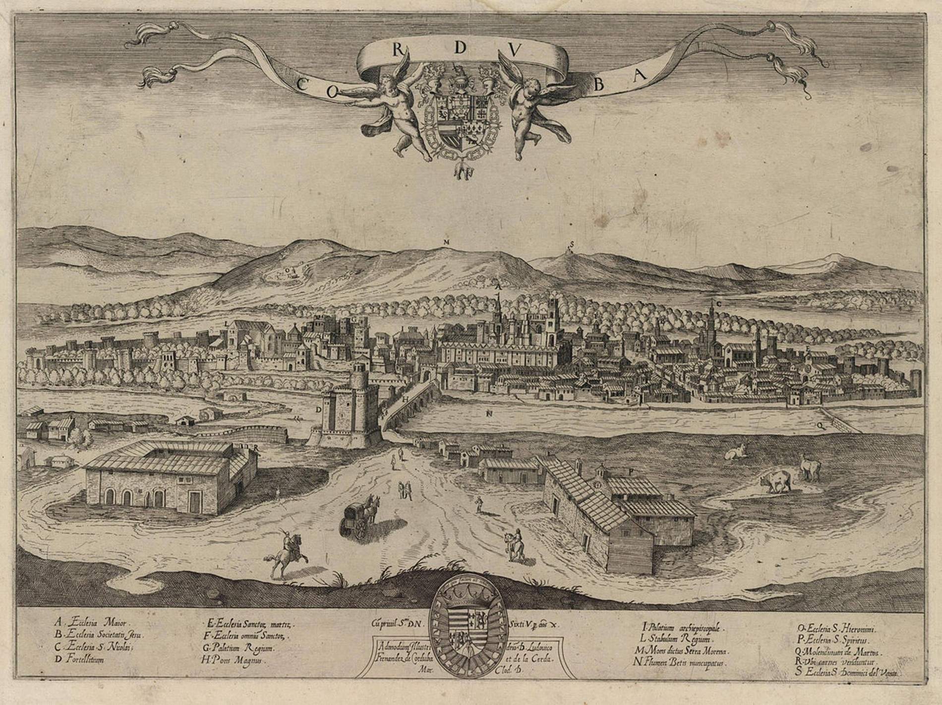 Vista de Córdoba (segle XVI). Font Biblioteca Digital Hispànica Vista de Córdoba (segle XVI). Font Biblioteca Digital Hispànica