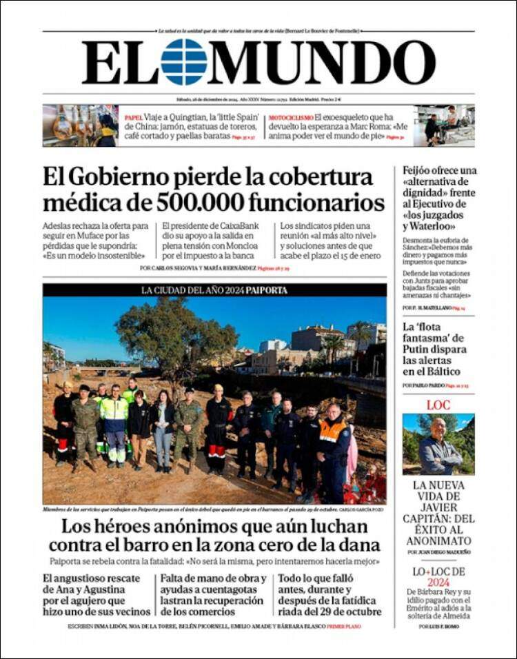 Portada El Mundo 28 desembre Portada El Mundo 28 desembre