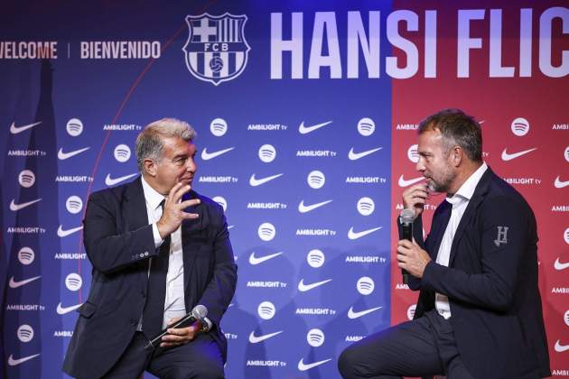 Joan Laporta presentación Hansi Flick / Foto: Europa Press Joan Laporta presentación Hansi Flick / Foto: Europa Press