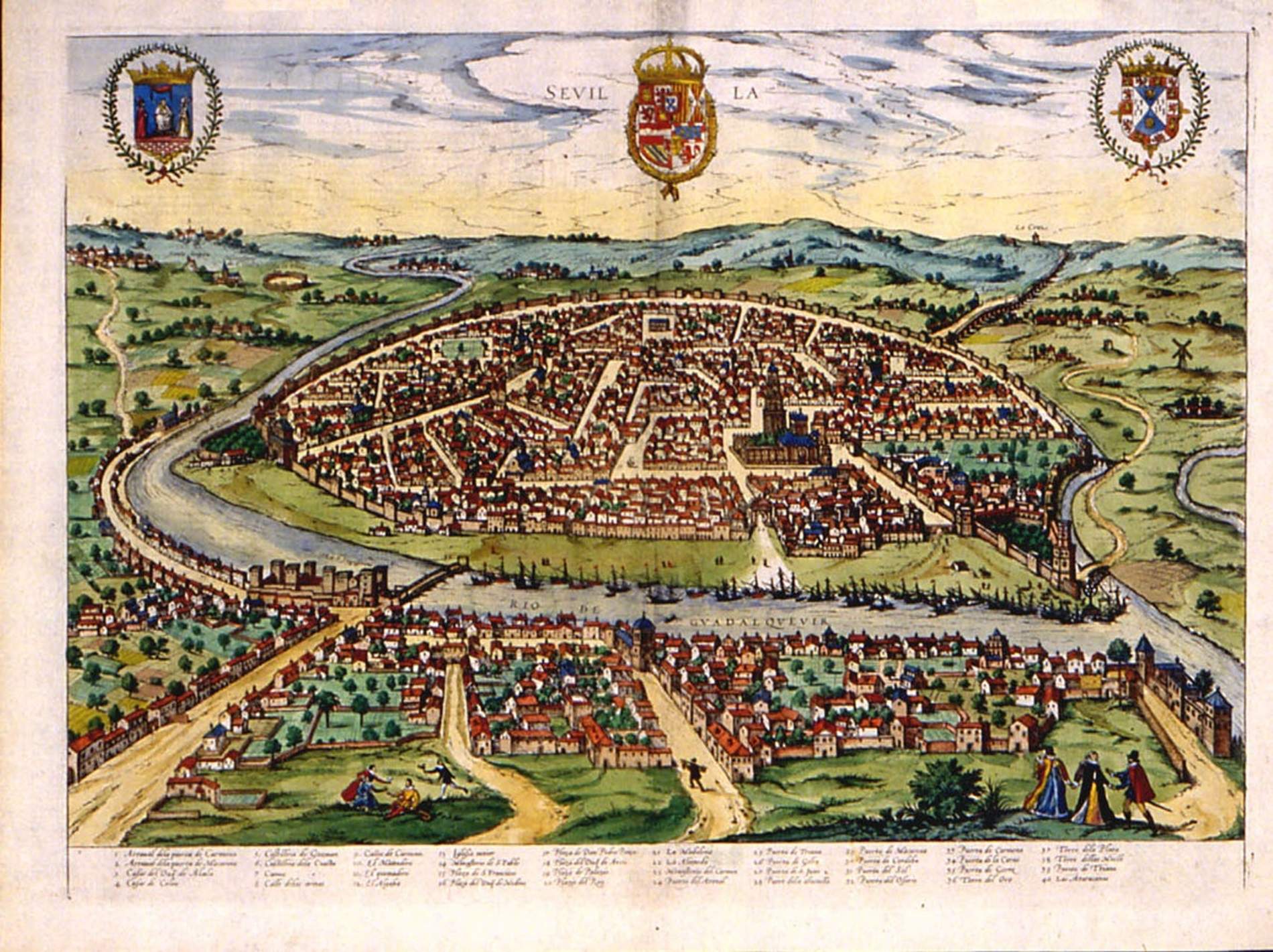 Plano de Sevilla (siglo XVI). Fuente Wikimedia Commons Plano de Sevilla (siglo XVI). Fuente Wikimedia Commons