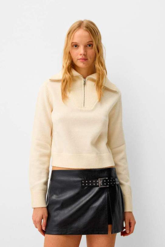 Falda mini efecto piel1 Falda mini efecto piel1