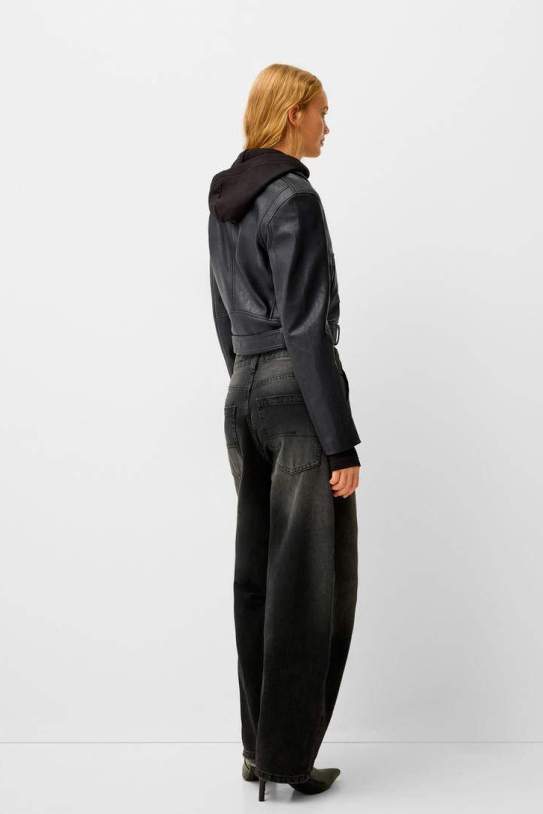 Cazadora biker efecto piel Cazadora biker efecto piel