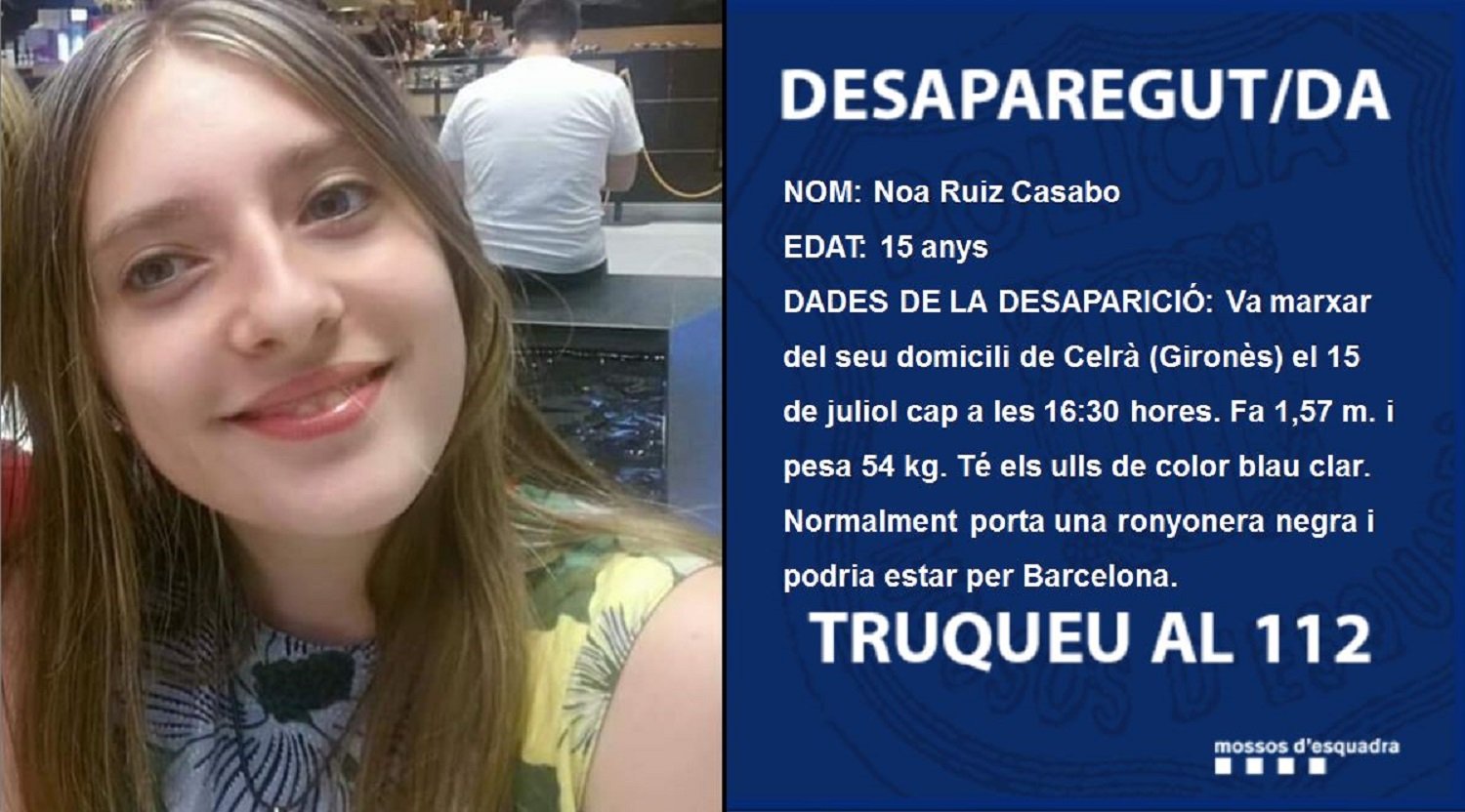 Busquen una nena de 15 anys desapareguda a Celrà el 15 de juliol