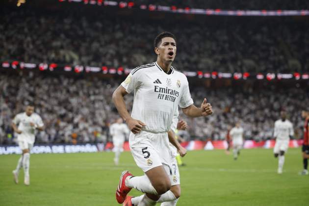 Jude Bellingham celebra el seu gol amb el Reial Madrid contra el Mallorca / Foto: EFE Jude Bellingham celebra el seu gol amb el Reial Madrid contra el Mallorca / Foto: EFE