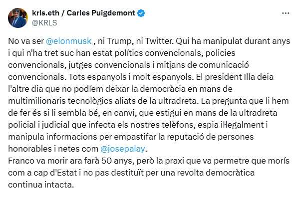 carles puigdeont tuit pegasus alay captura carles puigdeont tuit pegasus alay captura