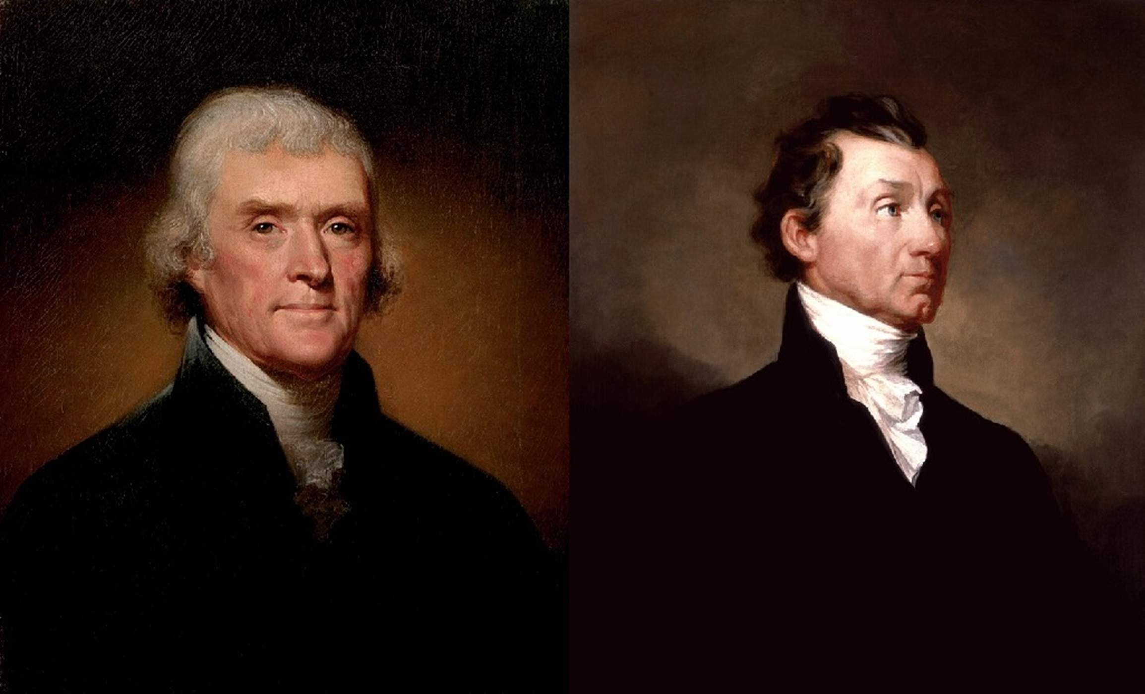 Thomas Jefferson, presidente de los Estados Unidos en 1803 y James Monroe, negociador jefe de la operación Louisiana. Fuente Casa Blanca Thomas Jefferson, presidente de los Estados Unidos en 1803 y James Monroe, negociador jefe de la operación Louisiana. Fuente Casa Blanca