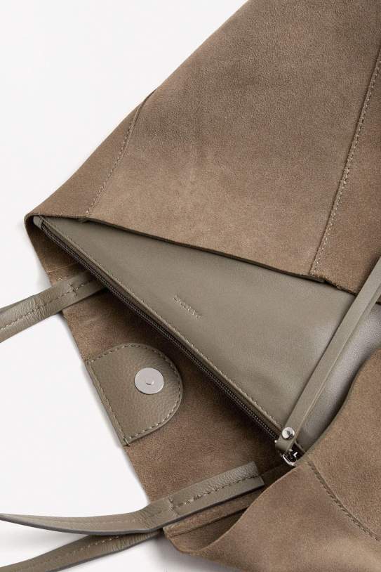 Bolso shopper de piel con bolso removible Bolso shopper de piel con bolso removible