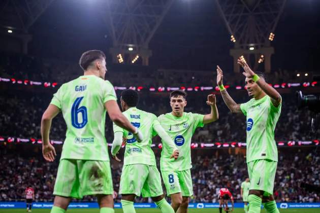 El Barça celebra un gol en la Supercopa / Foto: FC Barcelona El Barça celebra un gol en la Supercopa / Foto: FC Barcelona