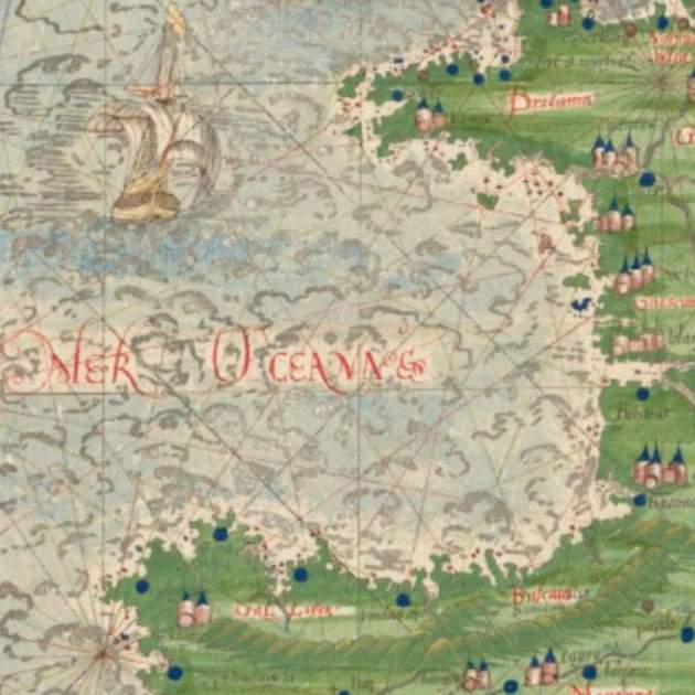 Mapa del golf de Biscaia (1556). Font: Bibliothèque Nationale de France Mapa del golf de Biscaia (1556). Font: Bibliothèque Nationale de France