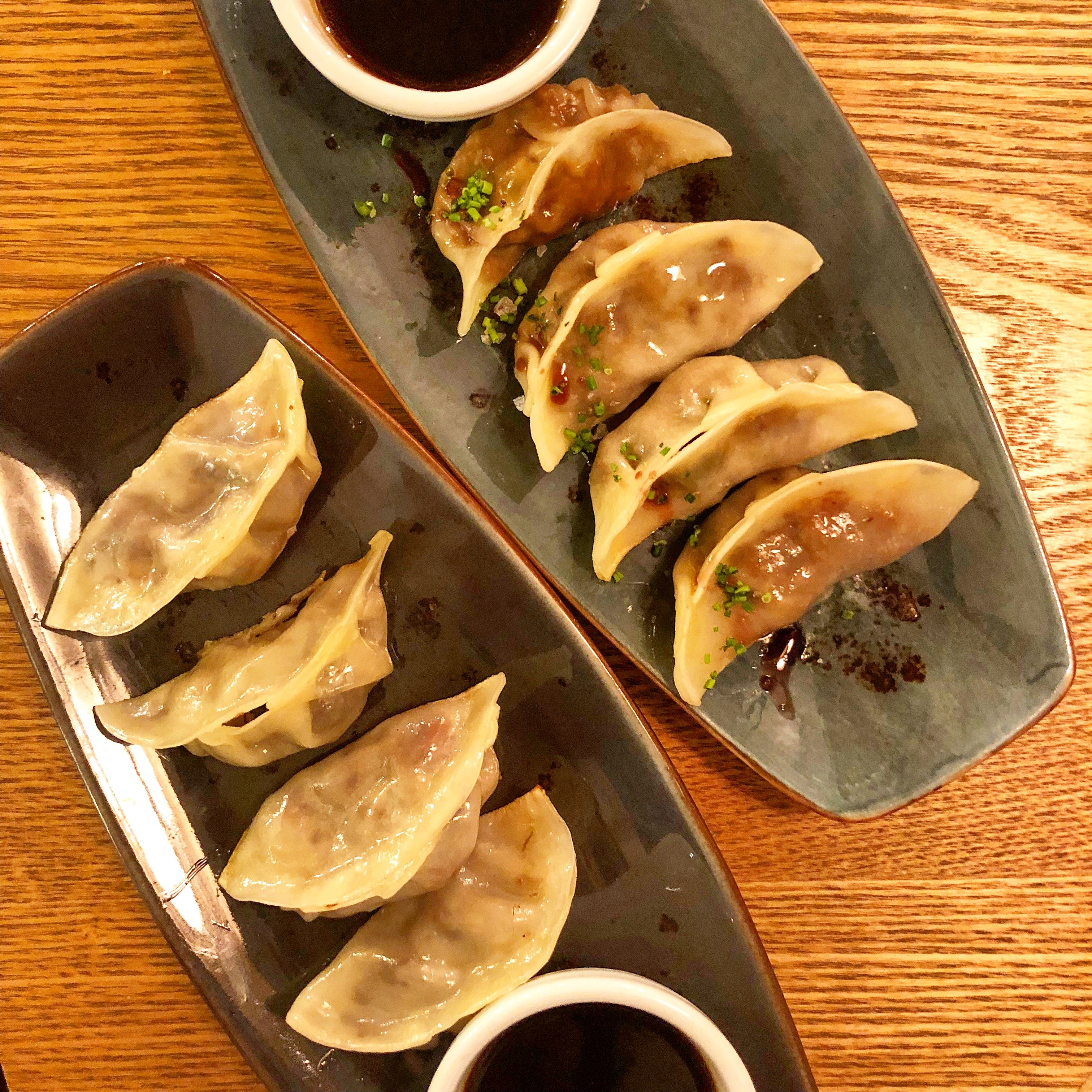 Gyozas de fricando i Gyozes d’ànec amb foie