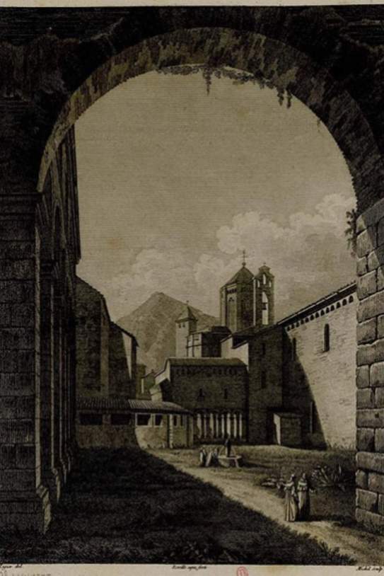 Patio posterior del monasterio de Poblet (1806). Fuente Cartoteca de Catalunya (1) Patio posterior del monasterio de Poblet (1806). Fuente Cartoteca de Catalunya (1)