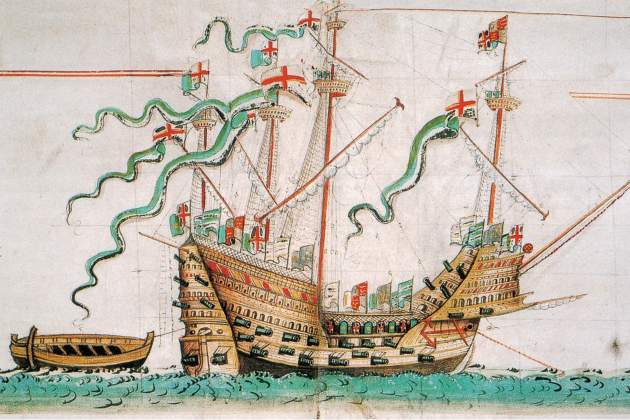 Carraca Mary Rose. Font: Anthony Roll. British Library Carraca Mary Rose. Font: Anthony Roll. British Library