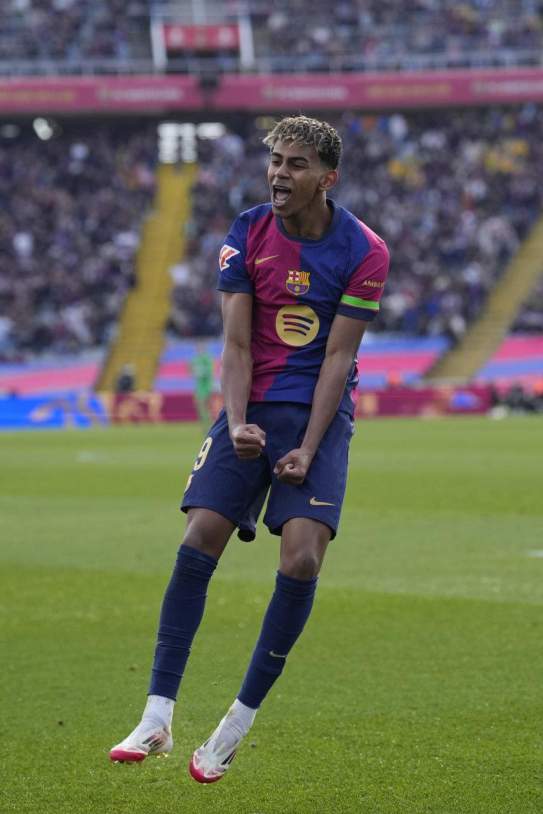 Lamine Yamal celebra durante el Barça - Alavés / Foto: EFE Lamine Yamal celebra durante el Barça - Alavés / Foto: EFE