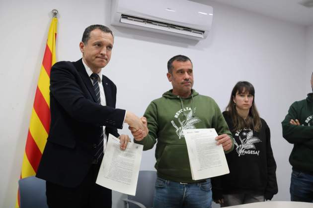 Acord conseller Agricultura, Oscar Ordeig, i Gremi Pagesia Catalana / ACN Acord conseller Agricultura, Oscar Ordeig, i Gremi Pagesia Catalana / ACN