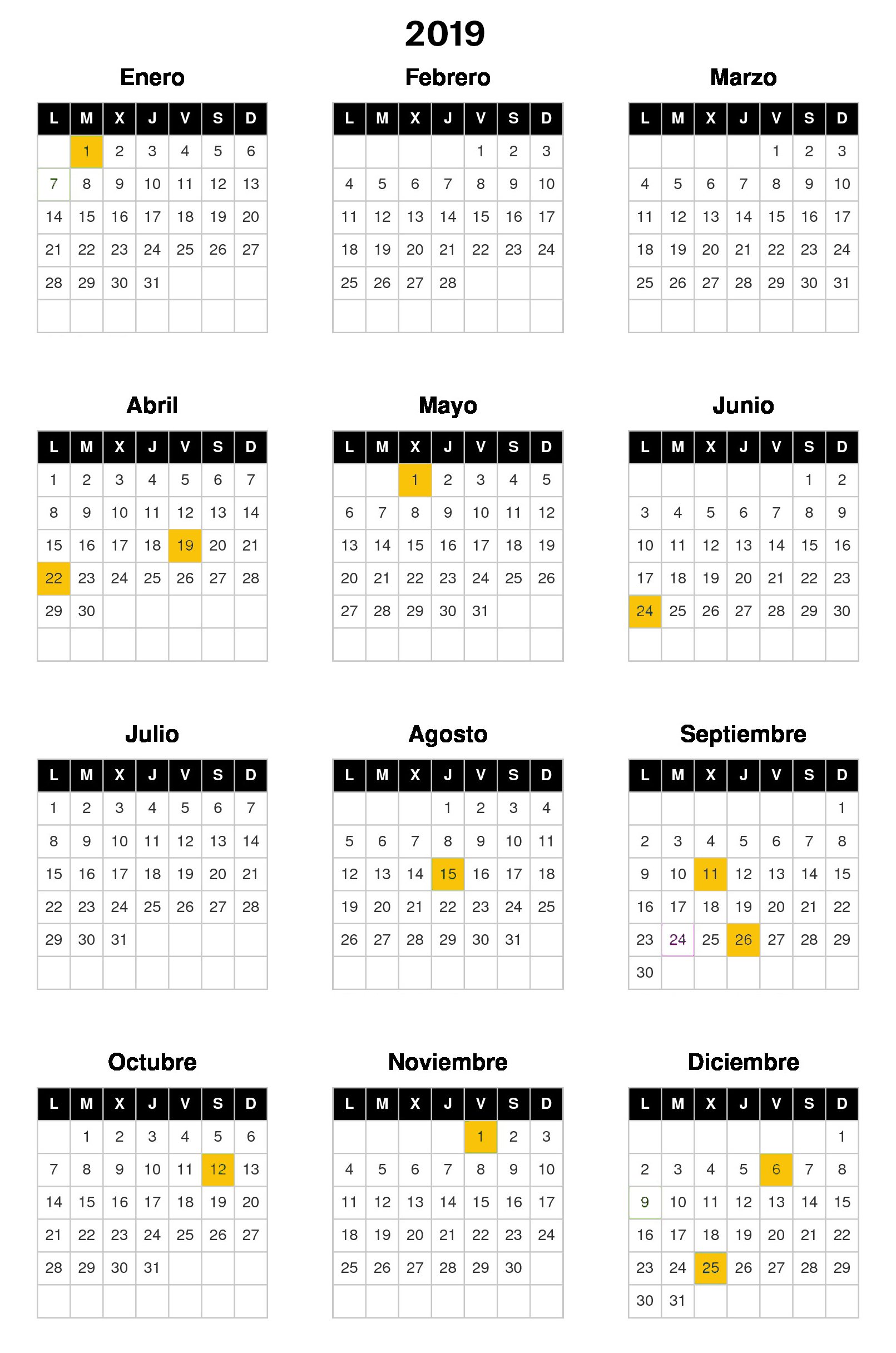 calendario laboral barcelona 2019 ES