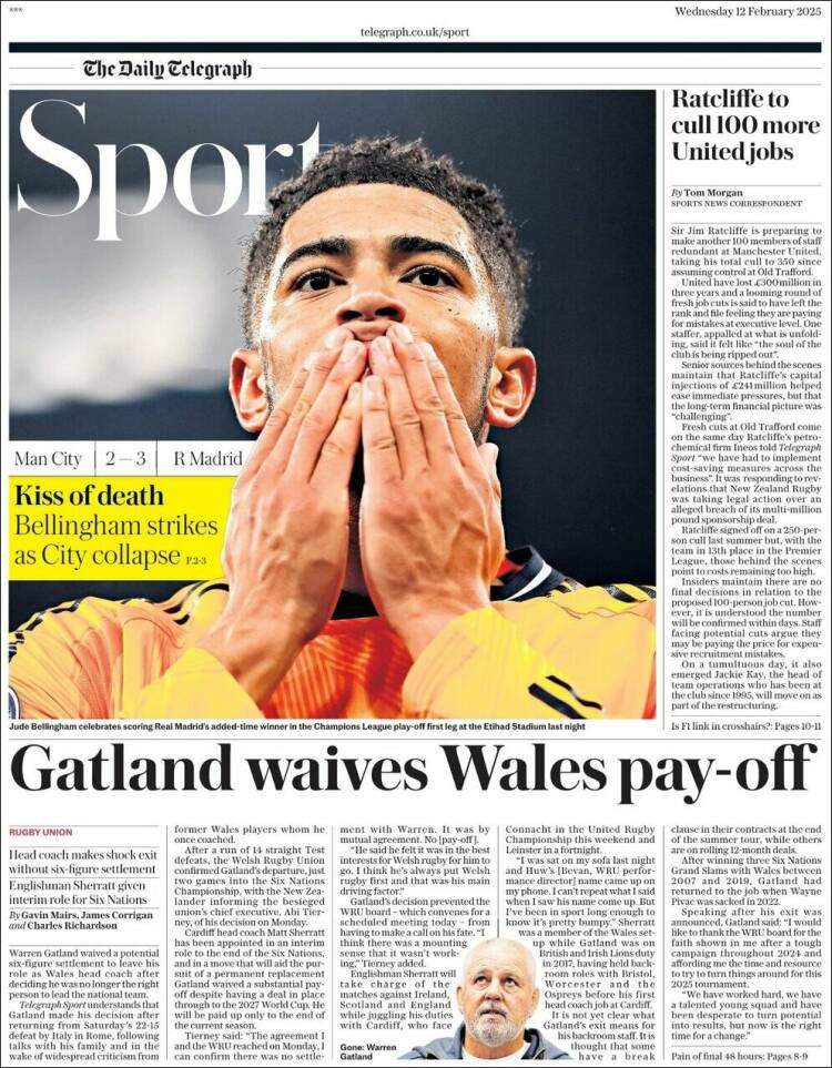 The Daily Telegraph Portada 12 02 2025 The Daily Telegraph Portada 12 02 2025