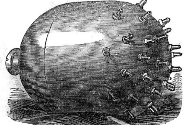 Representación de una bomba Orsini. Fuente: Illustrated London News Representación de una bomba Orsini. Fuente: Illustrated London News