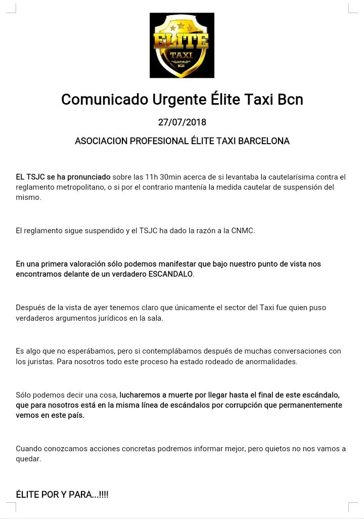 tase comunicado elite