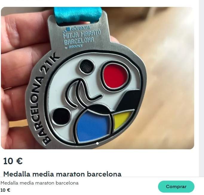 Medalla de la mitha marató de Barcelona Medalla de la mitha marató de Barcelona