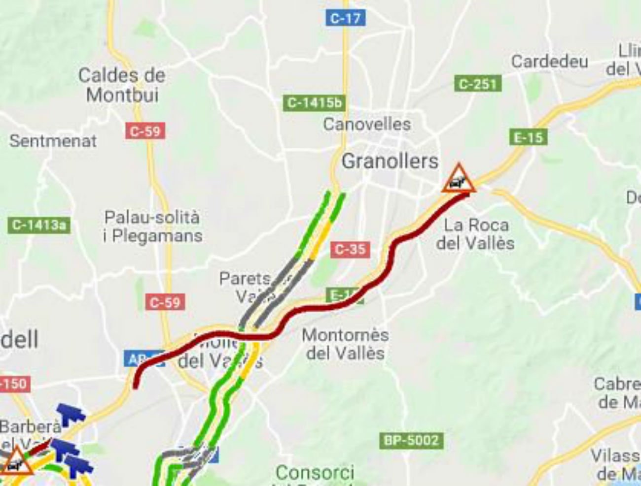 Varios accidentes causan colas de hasta 19 kilómetros en la AP-7