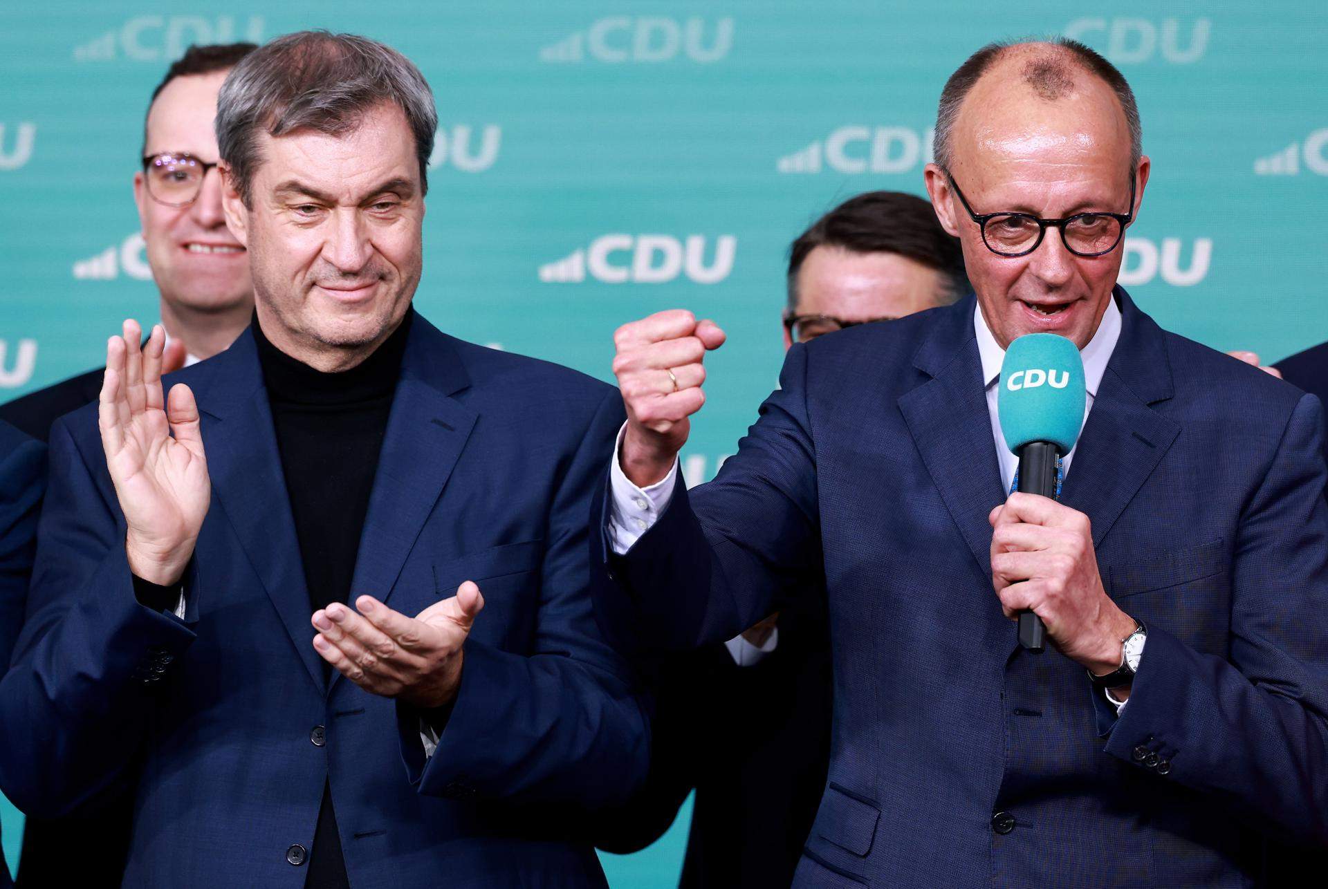 Merz a la seu de la CDU Merz a la seu de la CDU