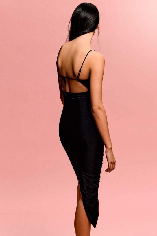 Vestit midi frunzit Vestit midi frunzit