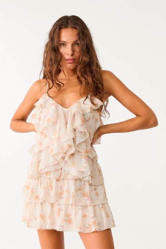 Vestido corto fluido volantes1 Vestido corto fluido volantes1