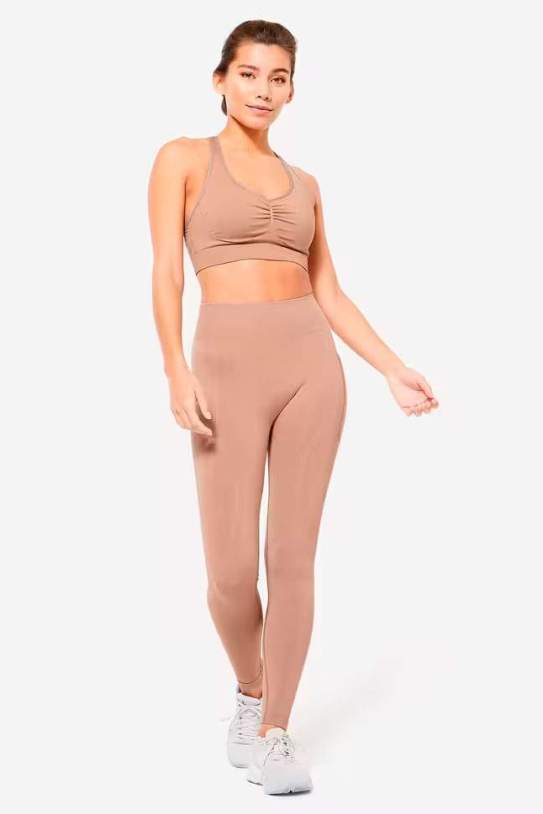 Leggings mujer negro sin costuras efecto push up DOMYOS1 Leggings mujer negro sin costuras efecto push up DOMYOS1