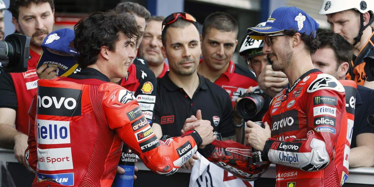 Guerra interna en Ducati entre Marc Márquez y Pecco Bagnaia que han ...