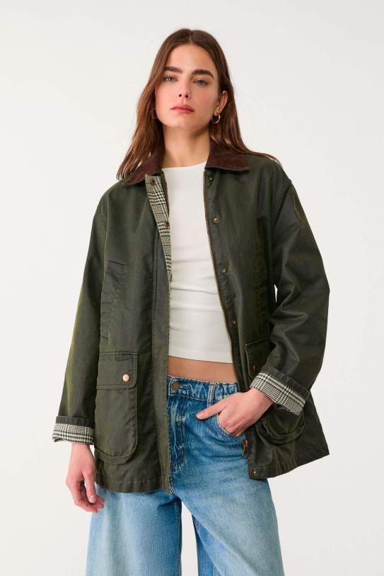 Parka encerada multi bolsillos1 Parka encerada multi bolsillos1