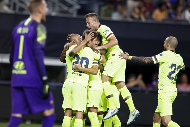 Roma celebració Barça gol pretemporada   EFE