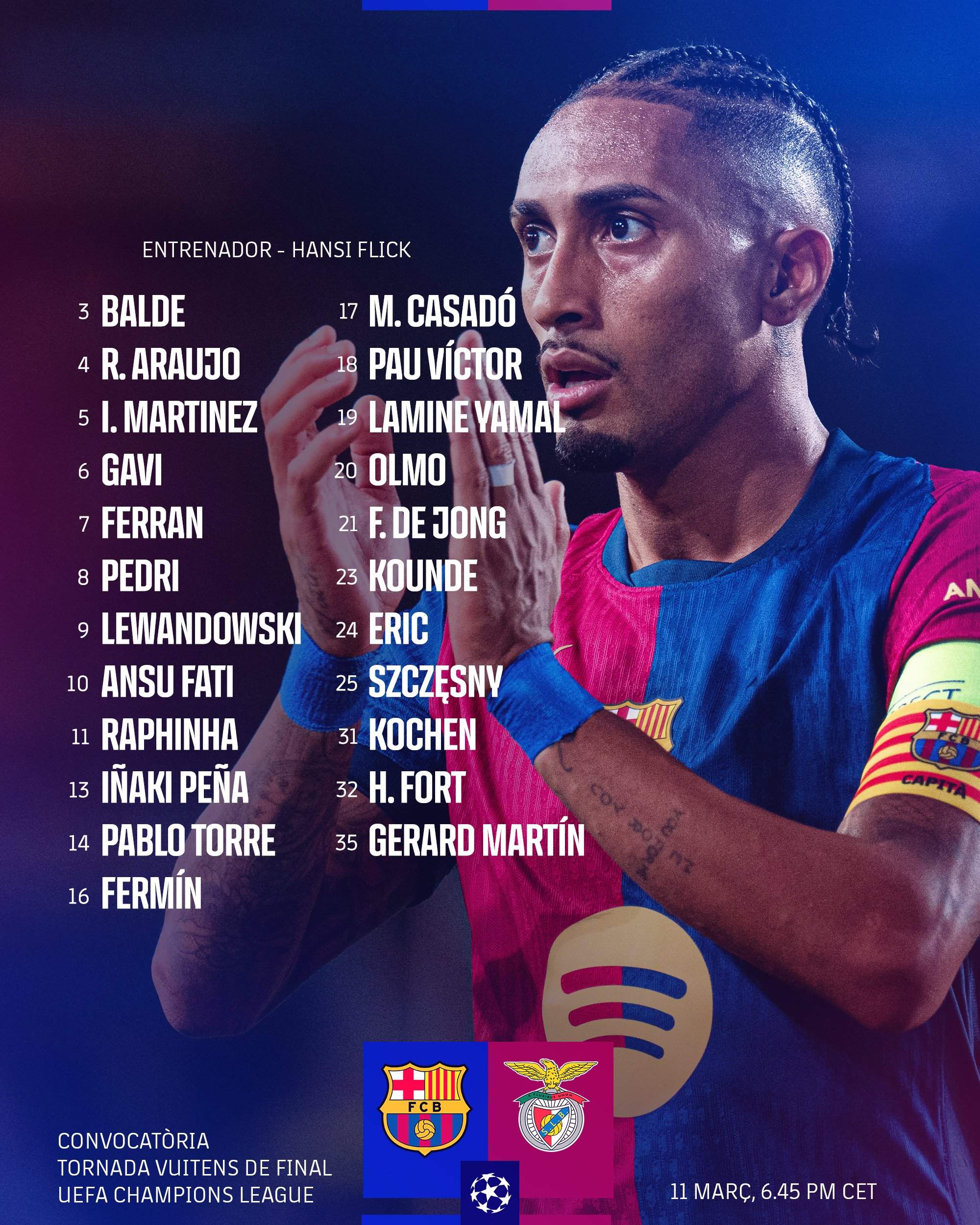 Convocatoria Barça Benfica Convocatoria Barça Benfica