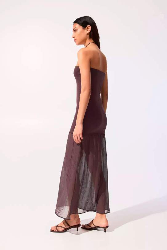 Vestido midi doble tejido Vestido midi doble tejido