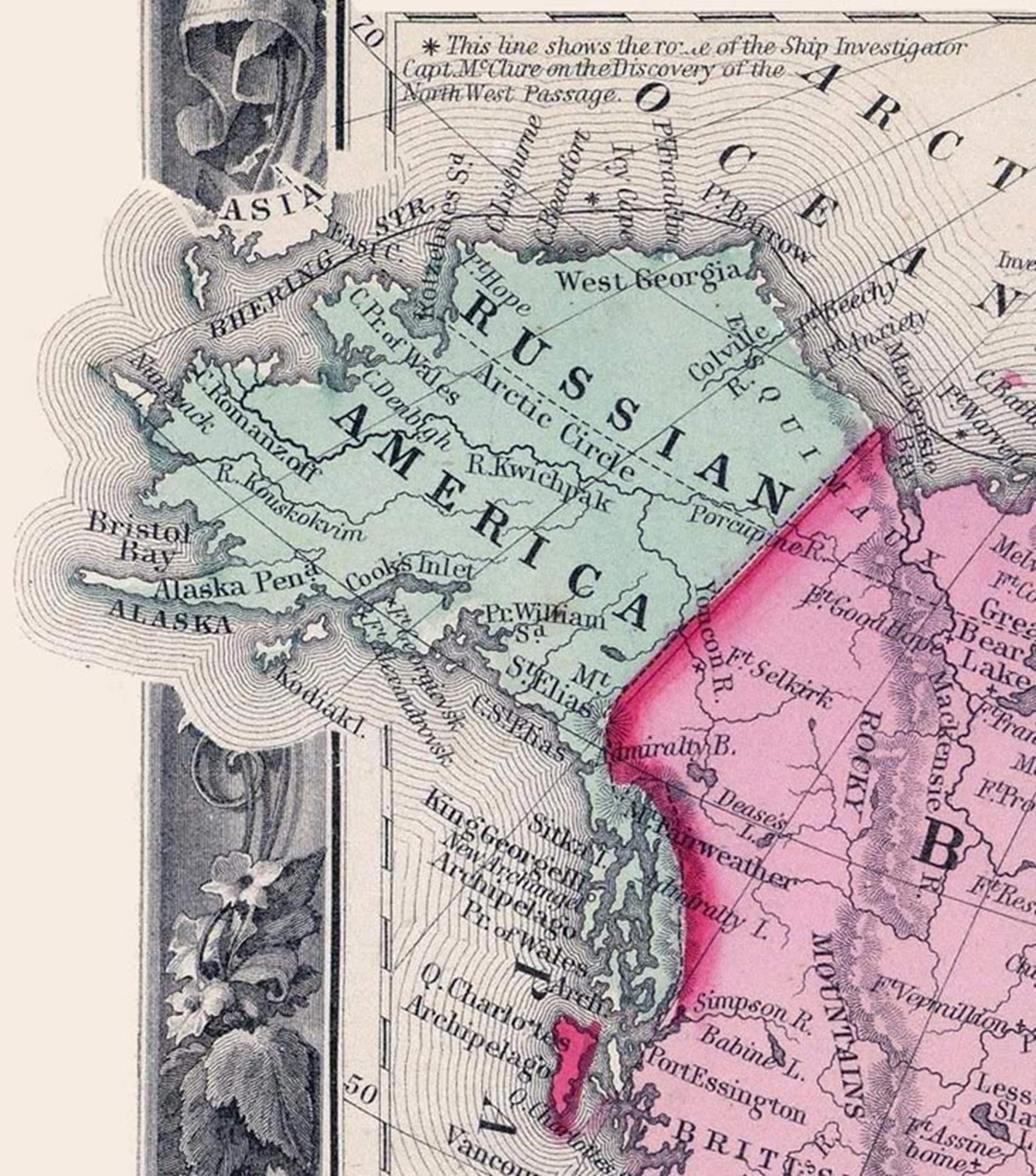 Mapa de la Rusia americana (1860). Fuente Wikimedia Commons Mapa de la Rusia americana (1860). Fuente Wikimedia Commons