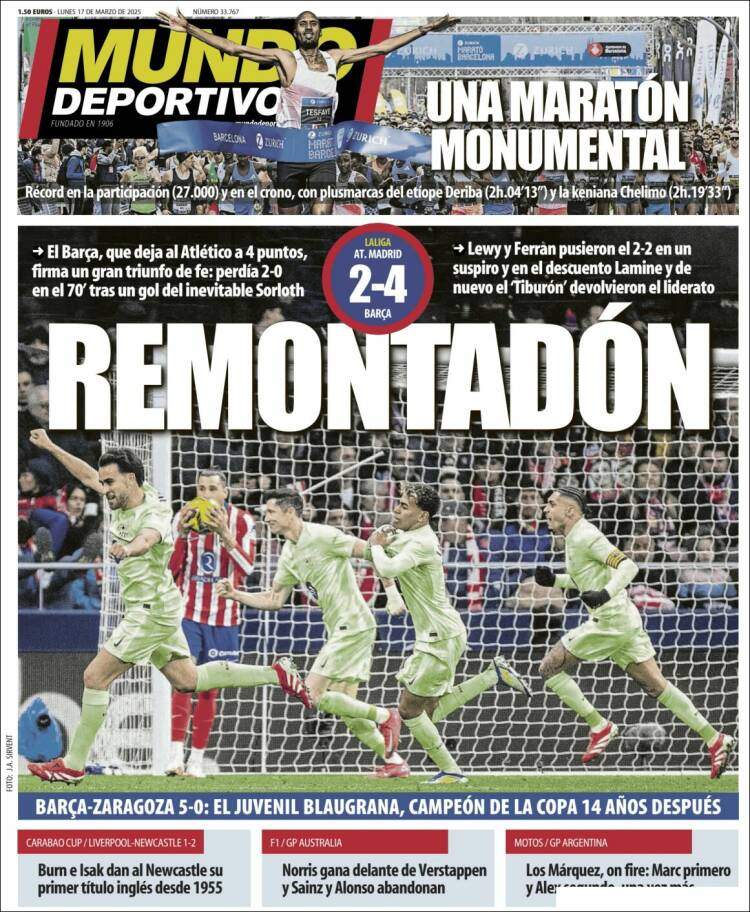 Mundo Deportivo Portada 17 03 2025 Mundo Deportivo Portada 17 03 2025