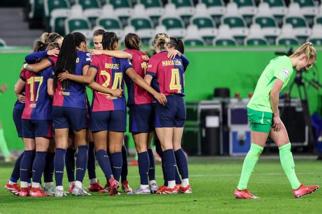 Barça femenino celebración gol Wolfsburgo / Foto: EFE Barça femenino celebración gol Wolfsburgo / Foto: EFE