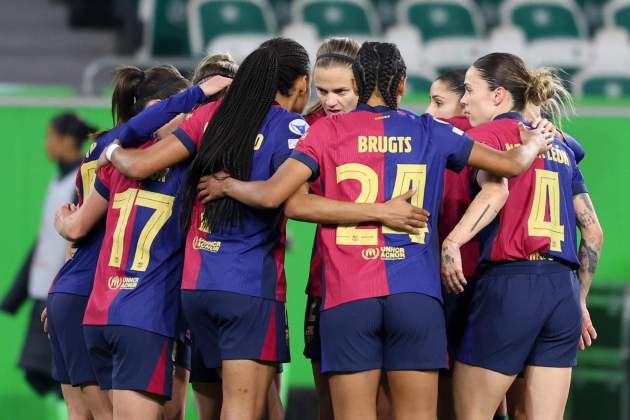 Barça femenino celebración gol Wolfsburgo / Foto: EFE Barça femenino celebración gol Wolfsburgo / Foto: EFE
