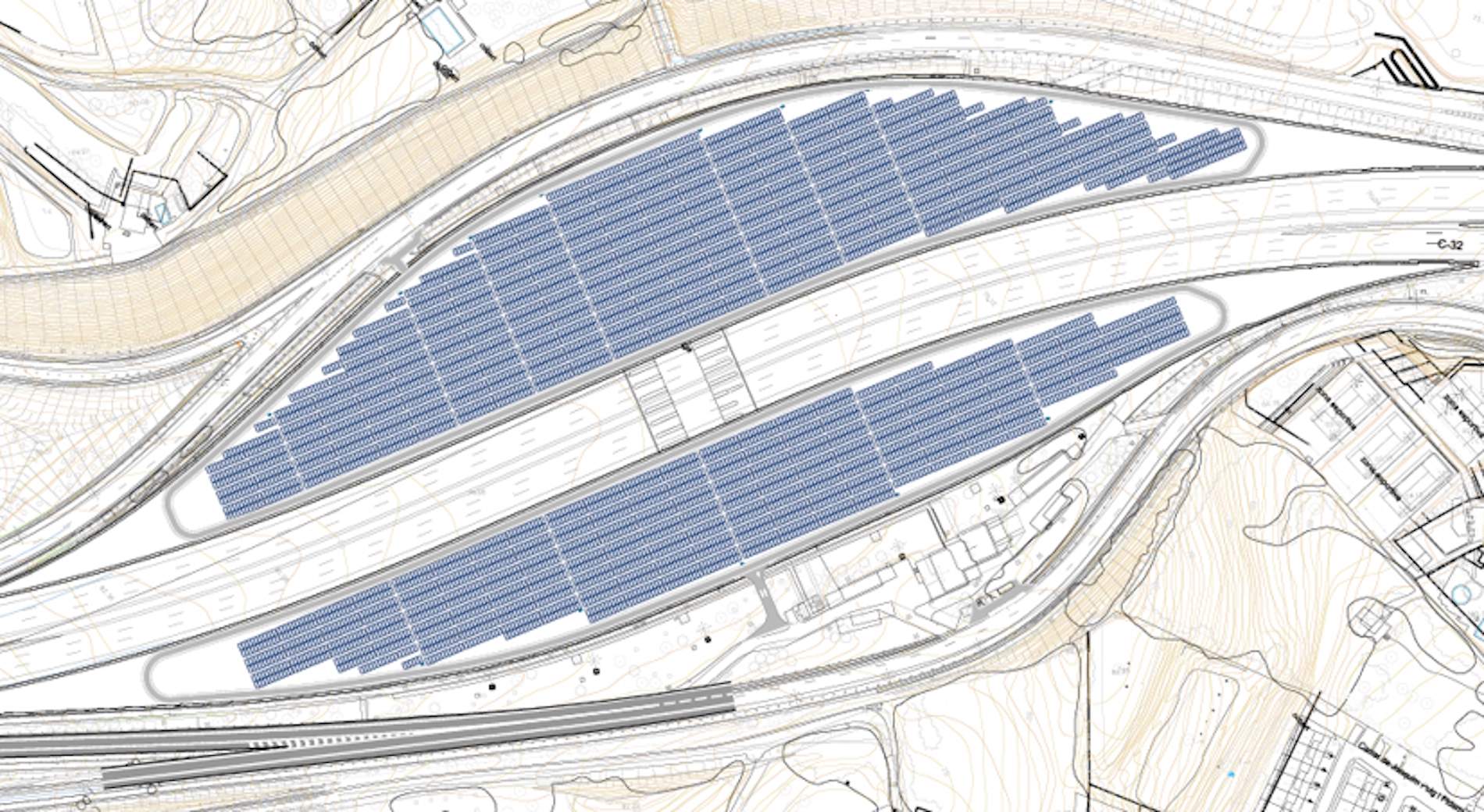 Impulso a las obras para instalar un parque solar en el antiguo peaje de la C-32 en Arenys de Mar