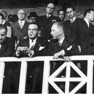 Assassinen el president del F.C. Barcelona Josep Sunyol i Garriga. Els presidents Sunyol i Companys a la llotja de l'estadi de les Corts. Font F.C. Barcelona