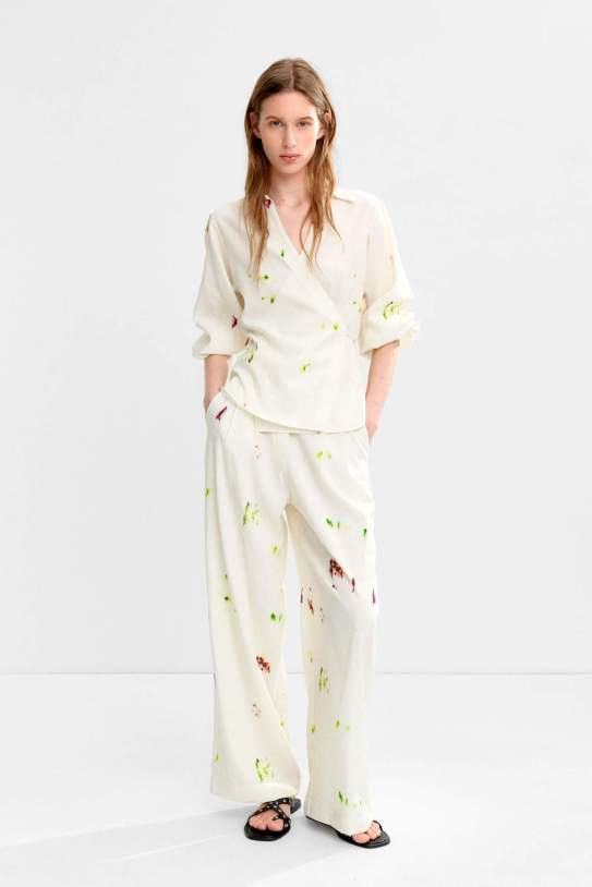 Pantalón recto estampado