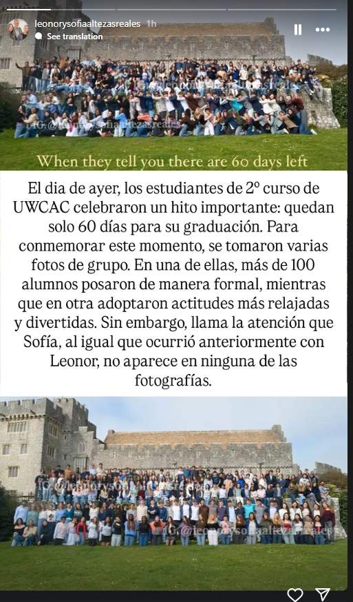 Foto de todos los alumnos excepto Sofía, Instagram Foto de todos los alumnos excepto Sofía, Instagram