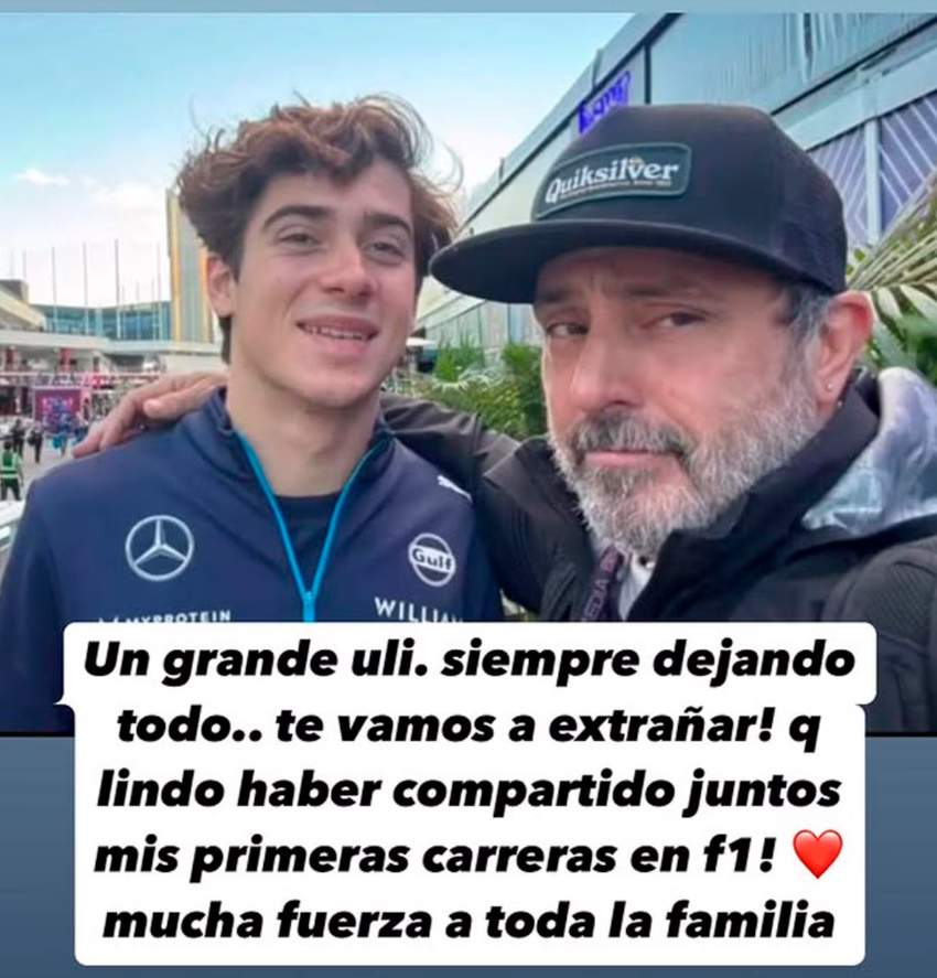 Despido de Franco Colapinto, Ig Despido de Franco Colapinto, Ig