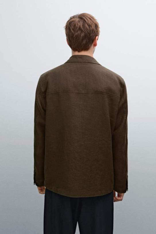 Chaqueta bolsillos 100% lino