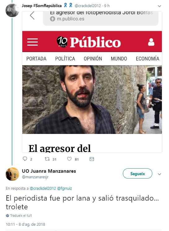 UO Juanra Manzanares a Twitter   El periodista fue por lana y salió trasquilado    trolete…  